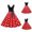 Red F, variant on HUPOM Women’s Plus Retro Sleeveless Printed Halter Ankle Length Pouf Black 2XL