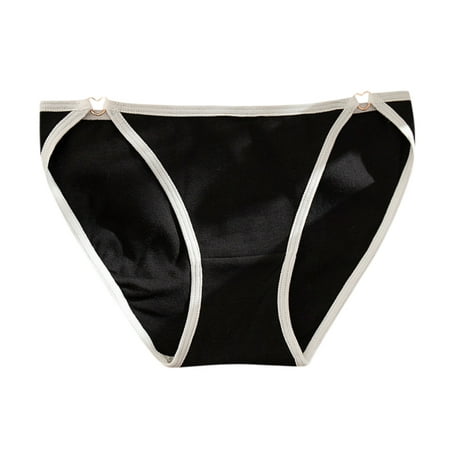 

Promotion! Japan Style Cotton Panties Mid-Waist Briefs Breathable Briefs Cotton Stitching Color Underwear Sexy Lingeries Black L