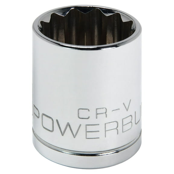 Powerbuilt 1/2 Inch Drive x 25 MM 12 Point Shallow Socket - 642033
