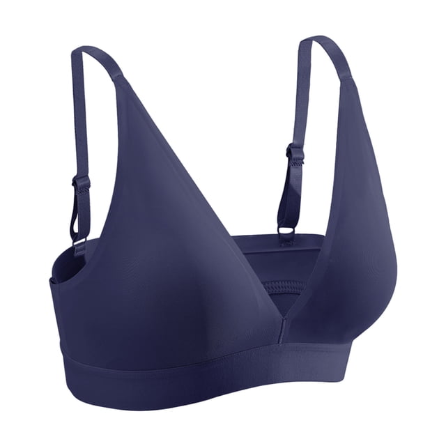 Timegard Womens Bras Deep V Wireless Adjustable Strap Seamless Solid Color Comfortable Sleep Bralettes