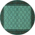 thumbnail image 1 of Ahgly Company Machine Washable Indoor Round Persian Turquoise Blue Traditional Area Rugs, 3' Round, 1 of 4