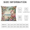 thumbnail image 5 of Shangniulu Vintage Christmas Style Farmhouse Pillow Cover&nbsp;Flamingos Wear Santa Hats Decoraive Home Cushion CoverFlowers Outdoor Decor for Sofa Couch Pillowcase (Winter Flamingo) White, 5 of 5