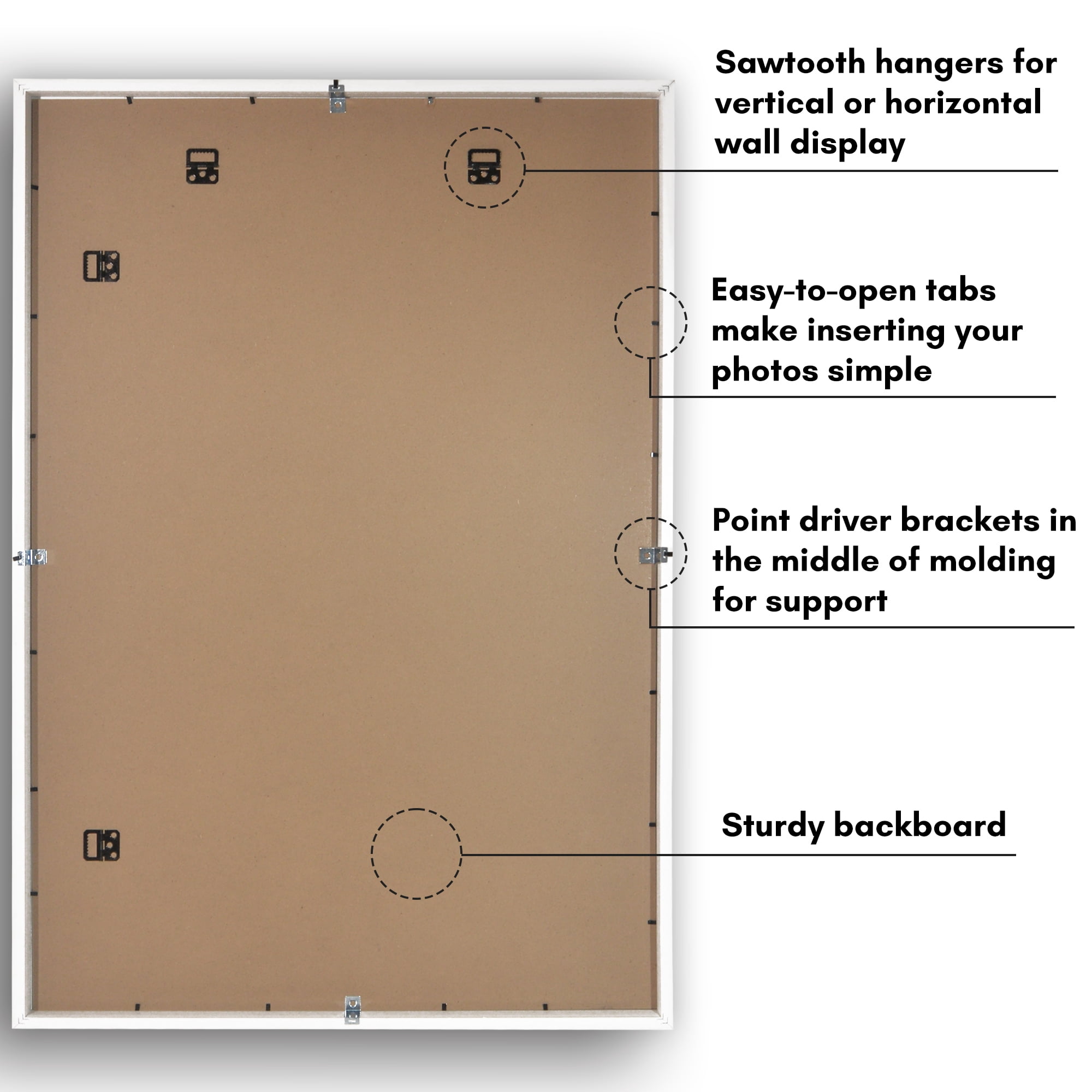 Americanflat 24x36 Poster Frame with Polished Plexiglass with 20x30 Mat Display Photo Soho Collection - White