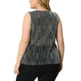 thumbnail image 3 of Agnes Orinda Women's Plus Size Tank Tops Sleeveless Glitter Gradient Sequin Party Tops 3X Silver, 3 of 4