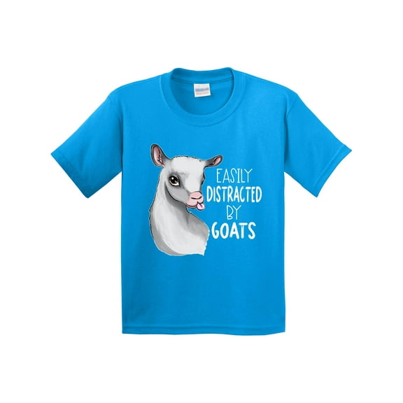 Inktastic Easily Distracted by Goats Cute Goat Youth T-Shirt