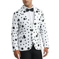 thumbnail image 4 of INSPIRE CHIC Men's Suit Polka Dot Print One Button Single Breasted Sport Coat S White, 4 of 6
