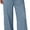 Blue, variant on ZANKLEY Wide Leg Pants for Women Flowy Palazzo Drawstring Elastic Waist Trousers with Pockets Summer Beach Vacation Clothes