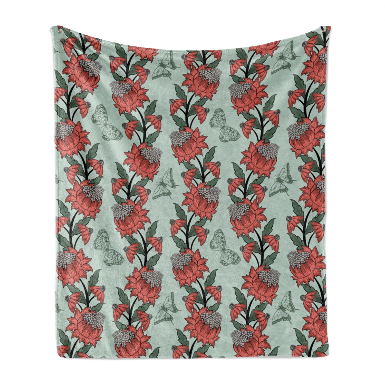 70 x 90 Vintage Tropic Jungle Foliage with Colorful Flowers and Exotic Leaves Ambesonne Hibiscus Soft Flannel Fleece Throw Blanket Cozy Plush for Indoor and Outdoor Use Dark Brown Multicolor 