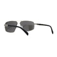 thumbnail image 2 of Xloop Mens Rectangular Racer Metal Rim Sport Sunglasses Silver Mirror, 2 of 4