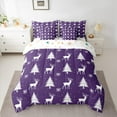 thumbnail image 2 of jejeloiu Merry Christmas Bedding Comforter Set 7 Pieces,Xmas Tree Deer Full Bedding Set,Purple White Snowflake Fitted Sheet Flat Sheet For Girl,Red White Home Decor Reversible, 2 of 8