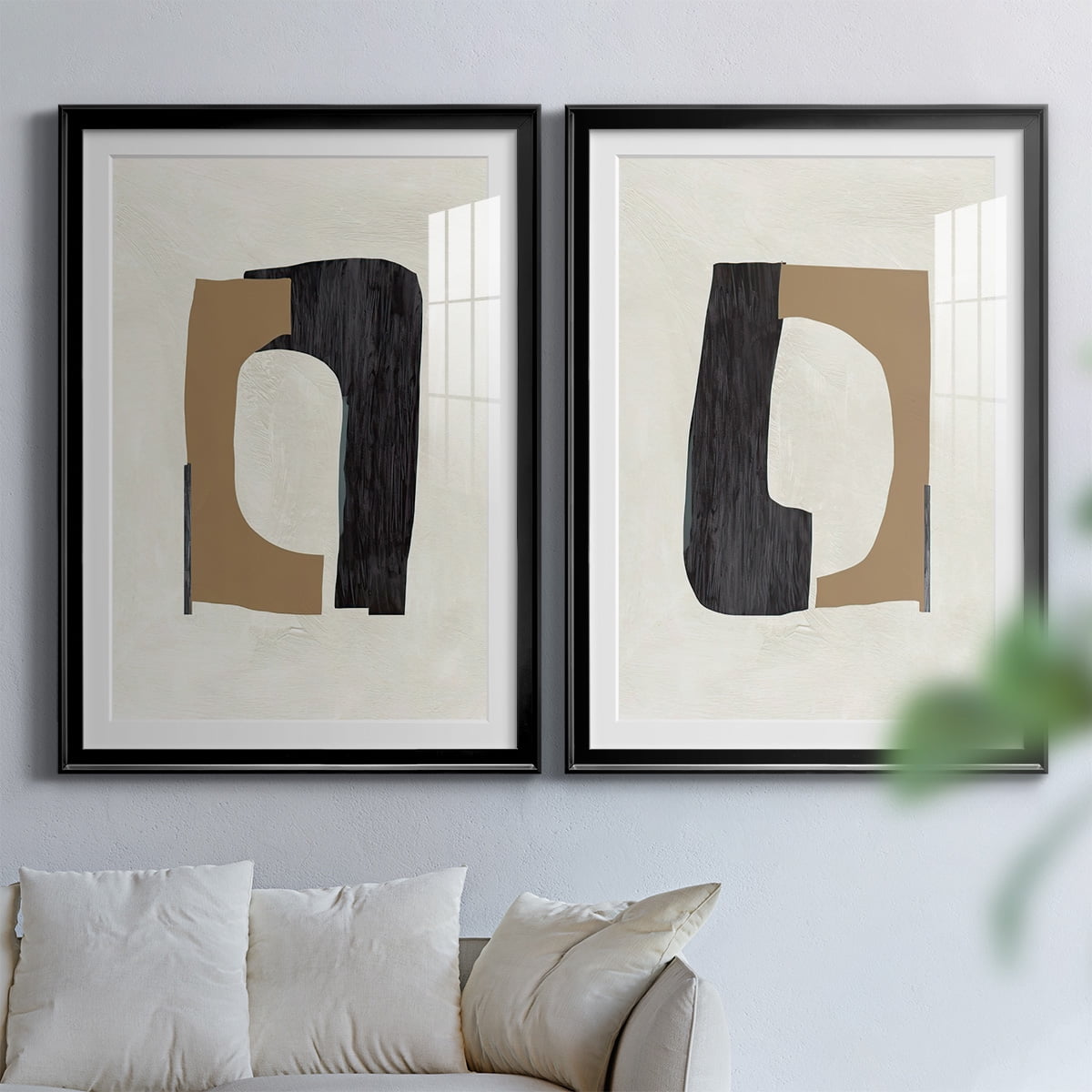 Wexford Home Cardboard Cutouts I Premium Framed Print, 18.5" x 24.5" - Ready to Hang, Black (Set of 2)