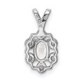 thumbnail image 5 of Auriga Fine Jewelry 925 Sterling Silver Rhodium-plated White Topaz and Diamond Pendant for Women (L- 15mm, W- 9mm), 5 of 6