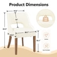 thumbnail image 5 of FANCROU Wooden Dining Chairs Set of 2, Modern Upholstered Fabric Side Chairs with Cutout Backrest and Wood Legs, Kitchen Dining Room, Beige, 5 of 6