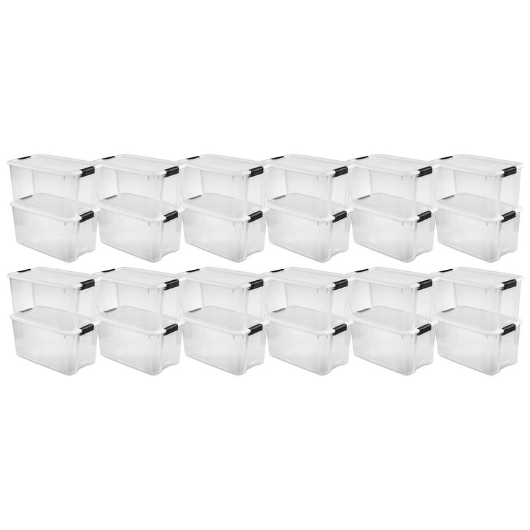 QFC - Sterilite 70 Qt Clear Plastic Stackable Storage Bin with Latching Lid,  (4 Pack), 1 Piece