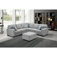 thumbnail image 3 of Sonoma Light Gray Linen 6Pc Modular L-Shape Sectional Sofa with Ottoman, 3 of 4