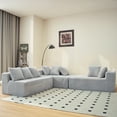 thumbnail image 3 of Modular U-Shaped Sectional Sofa,130-inch 4-Seater Chaise Lounge with Reversible Design, Striped Corduroy Fabric in Gray – Customizable Living Room or Bedroom Couch, Freely Configurable Layout., 3 of 9