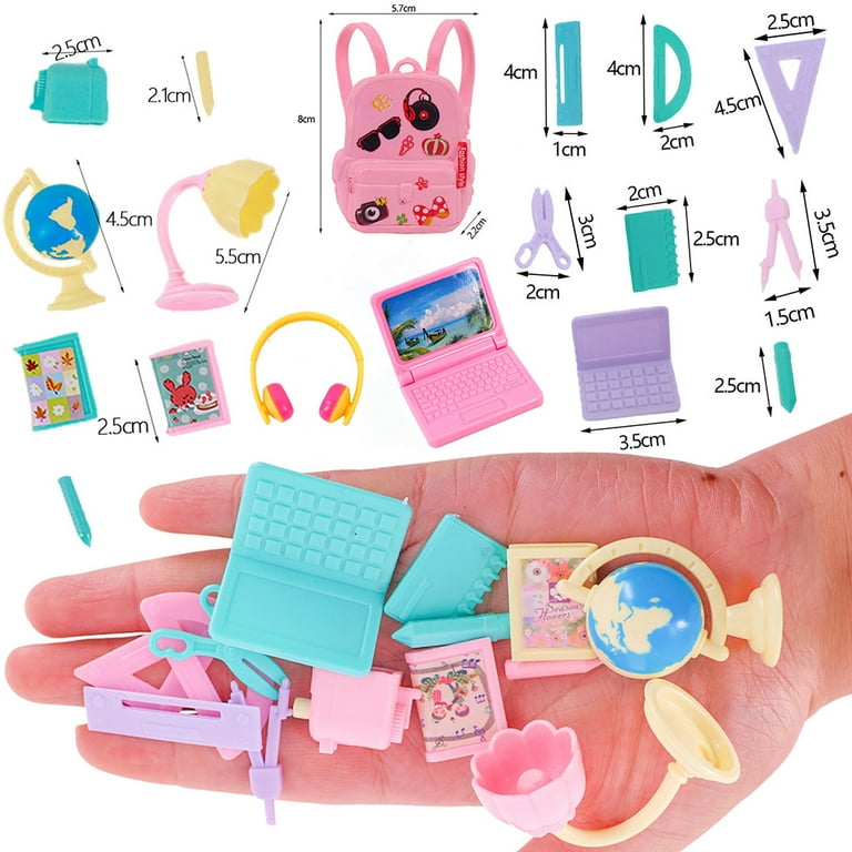 Doll School Accessories Set Mini Cute Doll Supplies Doll Backpack Doll Laptop