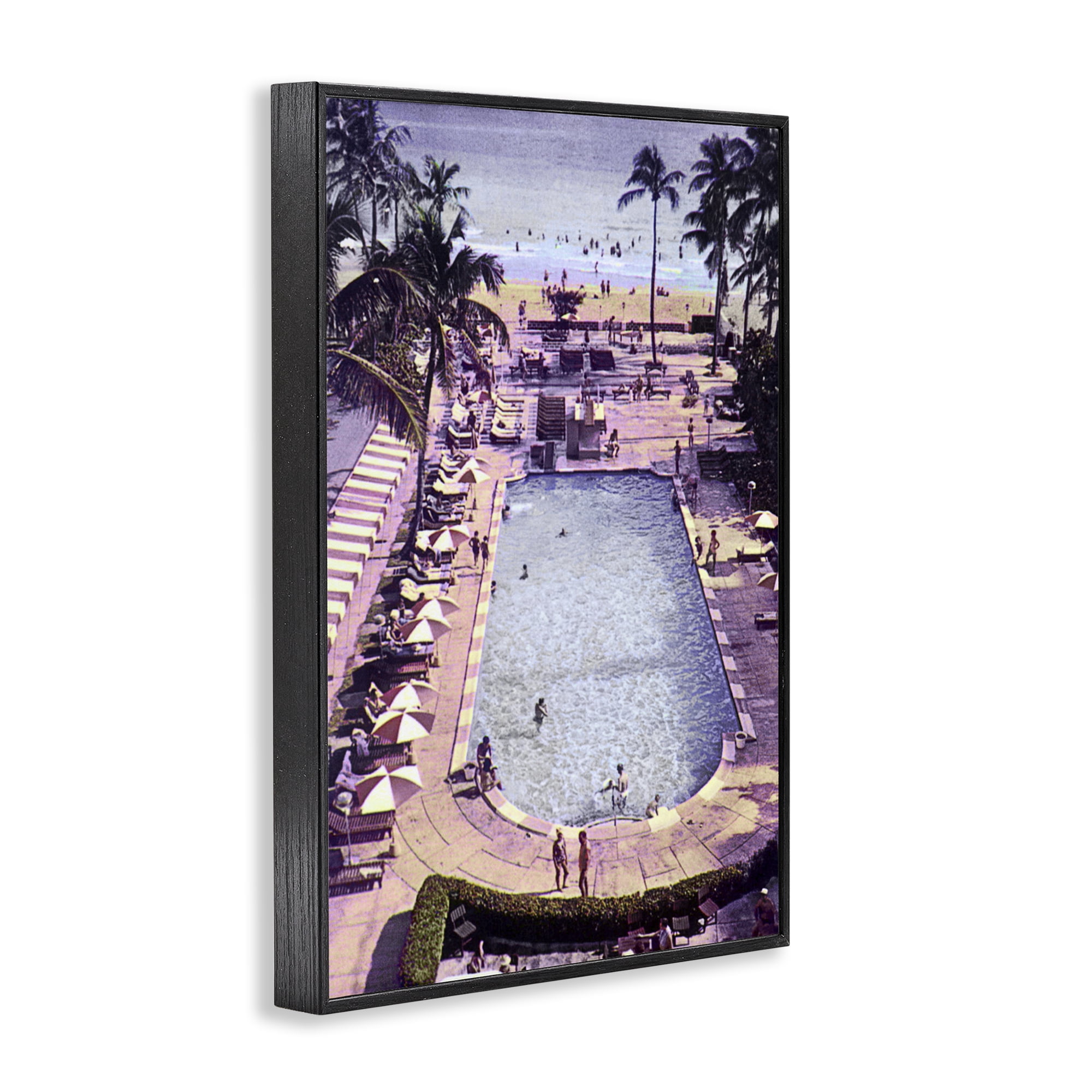Stupell Industries Vintage Miami Sands Black Framed Giclee Art, design by Grotto Studios