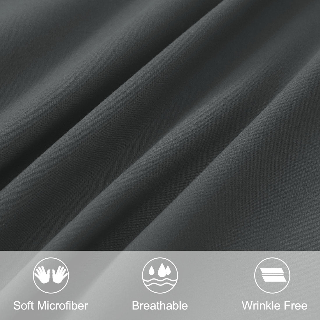 Unique Bargains Microfiber Solid Body Pillow Cover, 20" x 60", Grey