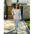 thumbnail image 7 of Oudiya Girls 2 Piece Tie Dye Sweatsuit Set Long Sleeve Athletic Sweatshirts and Sweatpants with Pockets Outfits, 6-13Y, 7 of 7