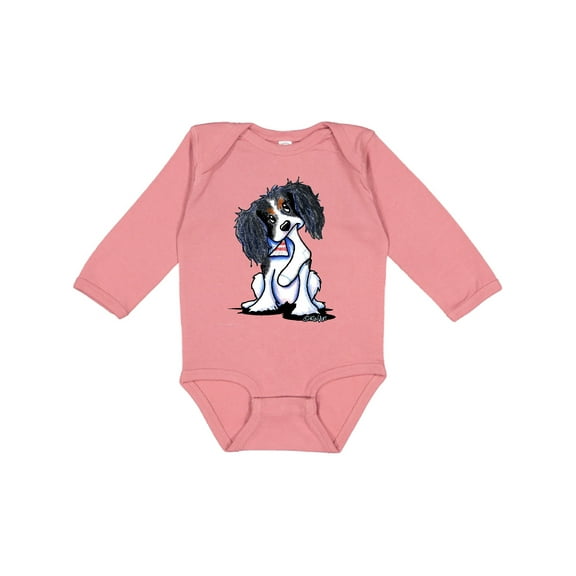 Inktastic Tri Color King Charles Spaniel Boys or Girls Long Sleeve Baby Bodysuit
