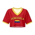 thumbnail image 3 of Soccer Cup 2026 Jersey Crop Tops VENEZUELA Soccer with V Neck Short Sleeves Featuring Breathable Fabric for Game Day Parties Tailgating Events Beach Outings Red XXXL, 3 of 5