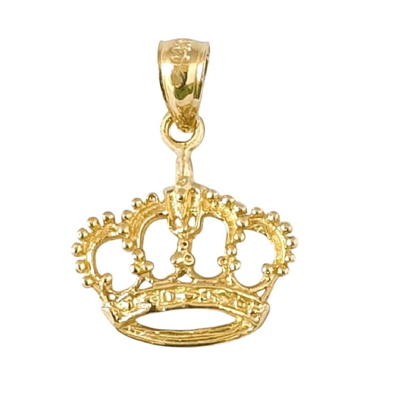 14K Yellow Gold Crown Pendant