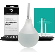 Aussie Health Co Clear Enema Bulb Kit - 7 oz Anal Douche with 1 Hygienic Stainless Steel Tip and 2 Rubber Comfort Leak Proof Tips - for Water or Coffee Colon Cleansing, Detox and Constipation