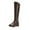 Brown, variant on Xfvqtps Womens Knee High Boots Classic Basic Low Heel Boots Round Toe Side Zipper Pull on Faux Leather Casual Boots for Winter Black