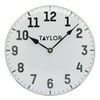 Taylor 12-inch Round Metal Dial Clock in White and Black