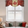 thumbnail image 3 of Tie Up Valances for Windows, Canada Adjustable Valance Curtains Window Treatment for Living Room, Red Maple Leaf Flag Farmhouse Shabby Wooden Grain Rod Pocket Kitchen Curtains & Drapes 42x18 Inch, 3 of 9