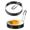 thumbnail image 1 of Uxcell 2Pcs Egg Rings 4" Stainless Steel Nonstick Cooking Ring for Griddle Frying Eggs Sandwich Breakfast, 1 of 7