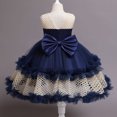 thumbnail image 4 of Vestido Para Niñas, Ropa Para Bebés, Falda Larga, Papá Noel, Princesa Sólida, Lazo, Vestido De Actuación, Falda, Azul Marino Odeerbi LM103-4889, 4 of 9