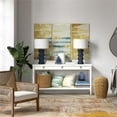 thumbnail image 2 of Maklaine Contemporary Ribbed Ceramic Table Lamp in Matte Navy Blue, 2 of 8