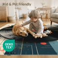 thumbnail image 4 of ODIKA 8'x10' Washable Area Rug Record Vinyl Retro Music Concentric Groove Ring Shaped Round for King Size Bedroom Under Bed, Master Suite, Non-Shedding, Easy Care, 4 of 7