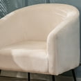 thumbnail image 5 of Metal and Beige Velvet Lounge Chair Modern Design Style Living Room, 5 of 8