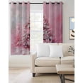 thumbnail image 2 of Pink Christmas Tree Blackout Curtains for Bedroom/Living Room, Thermal Insulated Kitchen Curtains, Xmas Tree Oil Painting Grommet Darkening Window Treatment Drapes 42"x84"x2, 2 of 8