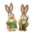 thumbnail image 4 of 2 Pieces Bunny Figurines Photo Props Straw Easter Rabbit Home Sculpture Decoration for Home, 4 of 8