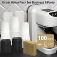 thumbnail image 4 of 100-pack 16 oz disposable coffee cups with lids and sleeves, sturdy thick paper and leak-proof insulation. Takeaway coffee cups with lids, paper thermal coffee cups suitable for hot and cold drinks., 4 of 7