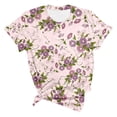 thumbnail image 3 of CHENge Women 1/4 Sleeve Round Neck Floral Graphic Dressy Casual Tops Summer Basic Tees Casual Vacation Outfits Workout, 3 of 3
