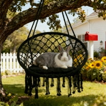 Hanging Chair Holds up to 400 lb, 3*1.3*4.5ft Hammock Chair with Large, Thick Cushion, Swing Chair for Bedroom, Patio, Balcony, Garden