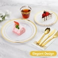 thumbnail image 3 of Frsuoak 350 Piece Gold Dinnerware Set for 50 Guests, Plastic Plates Disposable for Party, Include: 50 Gold Rim Dinner Plates, 50 Dessert Plates, 50 Paper Napkins, 50 Cups, 50 Gold Silverware Set, 3 of 6