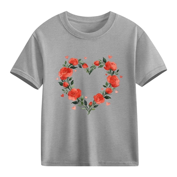 hengsof Children's Short Sleeve Printed T-shirt Tops