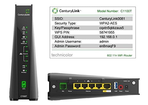 CenturyLink Technicolor C1100T Vdsl2 Modem 802.11n WiFi Router