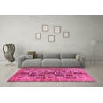thumbnail image 3 of Ahgly Company Indoor Round Abstract Pink Modern Area Rugs, 7' Round, 3 of 4