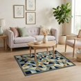 thumbnail image 3 of ODIKA 4'x6' Washable Area Rug Stain Resistant, Low Pile, Easy Care Pvc Geometric Bottom Contrasting Tonal Blocks Repeating Motif for Dorm Room, Small Living, 3 of 7