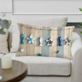 thumbnail image 3 of Summer Beach Pillow Covers 12x20 Inch Vintage Wood with Starfish Ocean Sea Throw Waist Pillow Cases Cotton Linen Coastal Nautical Home Outdoor Decor Cushion Cover for Sofa Couch, 3 of 6