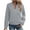 Gray, variant on Womens Zip Up Jackets No Hood Coat Long Sleeve Casual Full Zipper Sweatshirt with Pockets Solid Color Fall Clothes (XL, White)