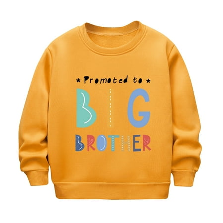 

Gunia Boys Fashion Hoodies & Sweatshirts Casual Autumn Winter Long Sleeve Big Brothder Letter Prined Thick Warm Crewneck Kids Blouse For Girl Sportswear 3-4 Years