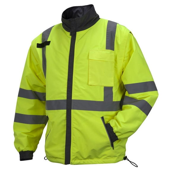 Pyramex Safety Winter Wear RJR3410 Series Class 3 Hi-Vis Lime 4-in-1 Quilted Reversible Jacket  XL